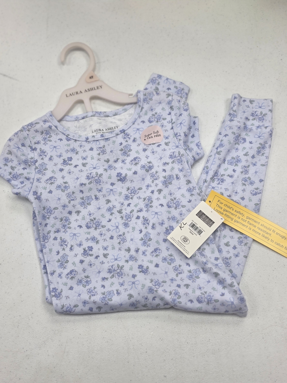 Laura Ashley Blue Floral Fabric with Brand Tag